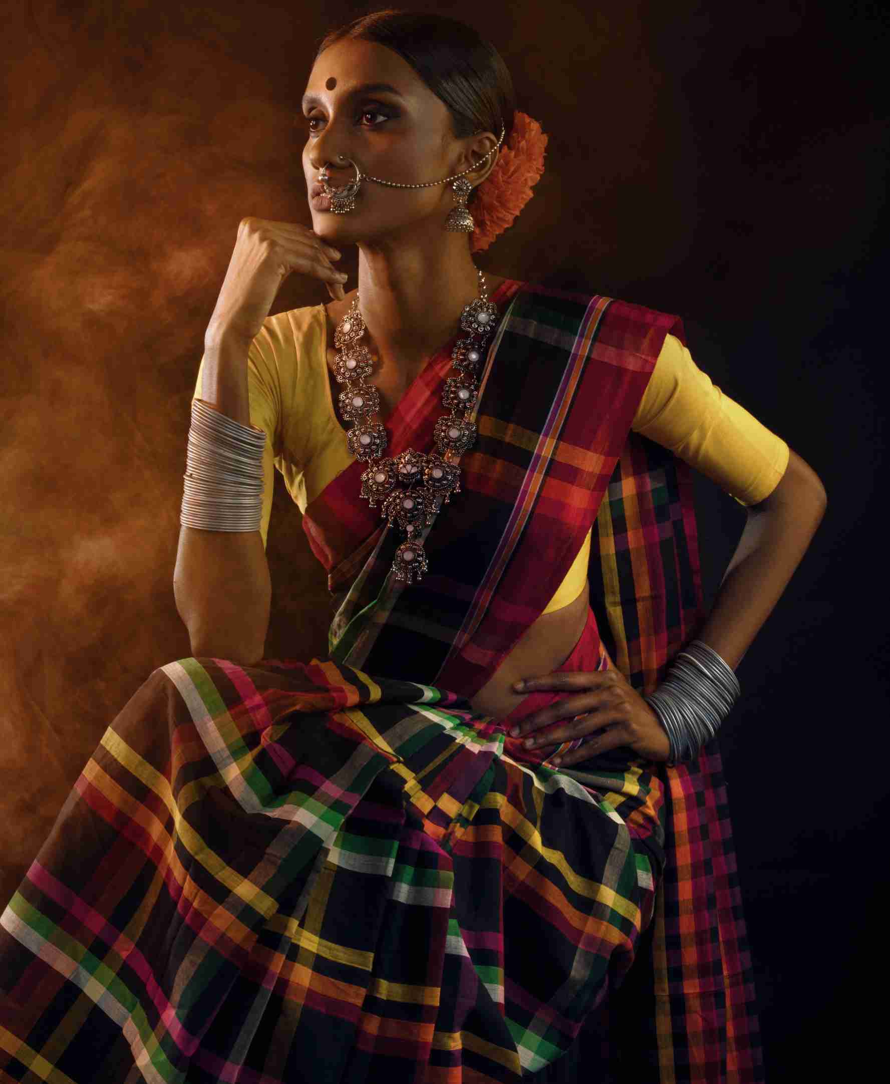 80s saree style