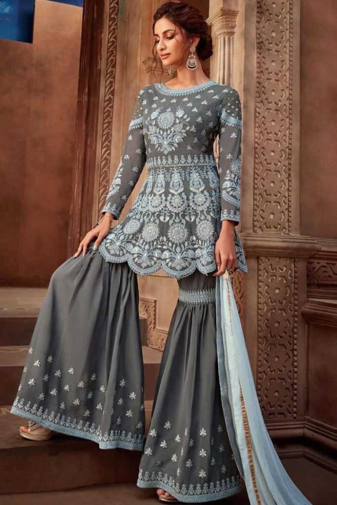 sharara style salwar suit